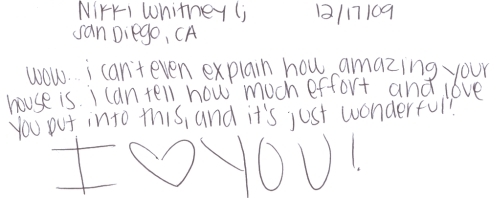 Guestbook Message From Nikki Whitney