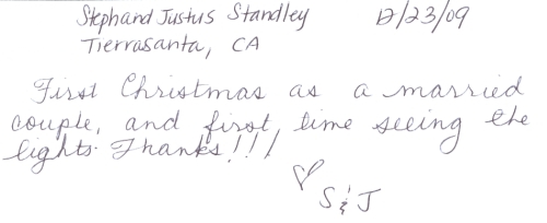 Guestbook Message From Steph & Justus