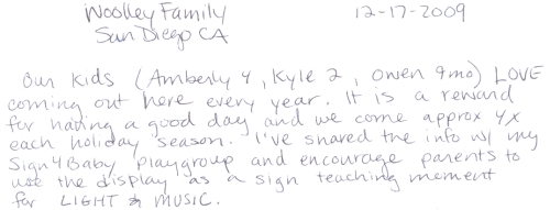 Guestbook Message From The Wooley Family