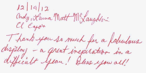 2012 Guestbook Comments